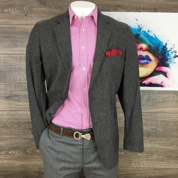 New Stafford Mens Linen/Cotton Blazer Gray 44R - Picture 2 of 8